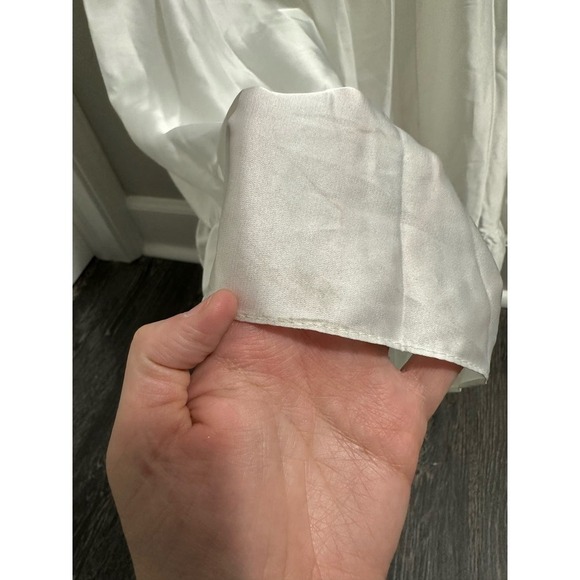 🔥FLASH SALE🔥 Ieena by Mac Duggal SCOOP NECK SATIN GOWN White - Picture 11 of 12